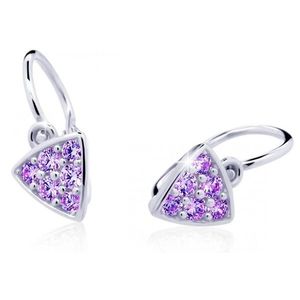 Cutie Jewellery Třpytivé dětské náušnice z bílého zlata C2207-10-X-2 fialová obraz