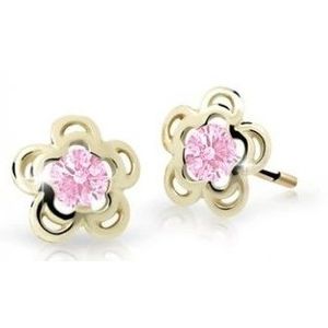 Cutie Jewellery Půvabné zlaté dětské náušnice C2204-30-X-1 růžová obraz