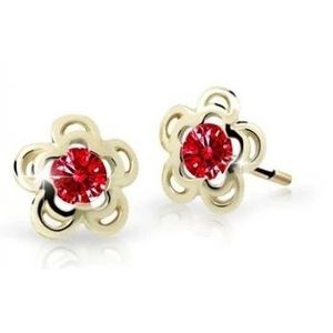 Cutie Jewellery Půvabné zlaté dětské náušnice C2204-30-X-1 červená obraz