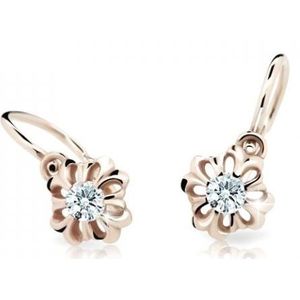 Cutie Jewellery Něžné dětské náušnice z růžového zlata C2208-10-X-4 bílá obraz