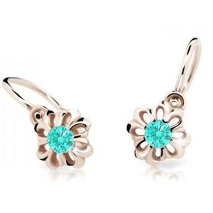 Cutie Jewellery Něžné dětské náušnice z růžového zlata C2208-10-X-4 světle zelená obraz