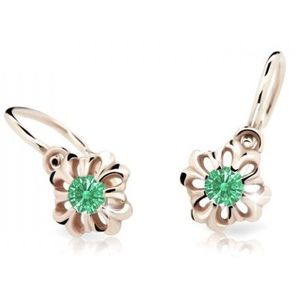 Cutie Jewellery Něžné dětské náušnice z růžového zlata C2208-10-X-4 zelená obraz