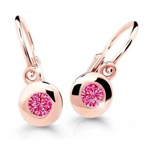 Cutie Jewellery Dětské náušnice z růžového zlata C2589-10-X-4 fuchsiová obraz