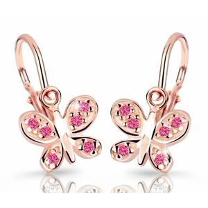 Cutie Jewellery Dětské náušnice z růžového zlata C2748-10-X-4 fuchsiová obraz