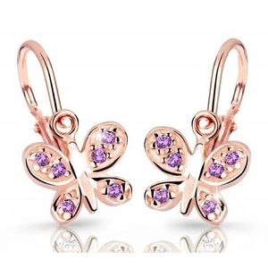 Cutie Jewellery Dětské náušnice z růžového zlata C2748-10-X-4 fialová obraz