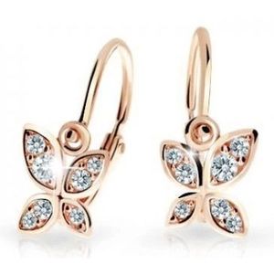 Cutie Jewellery Dětské náušnice z růžového zlata Motýlci C2259-10-X-4 bílá obraz