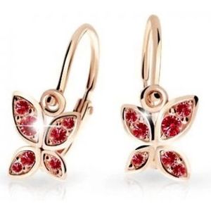 Cutie Jewellery Dětské náušnice z růžového zlata Motýlci C2259-10-X-4 červená obraz