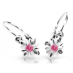 Cutie Jewellery Půvabné dětské náušnice z bílého zlata C2261-10-X-2 fuchsiová obraz