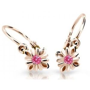 Cutie Jewellery Půvabné dětské náušnice z růžového zlata C2261-10-X-4 fuchsiová obraz