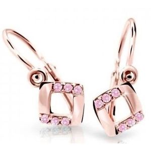 Cutie Jewellery Čtvercové dětské náušnice z růžového zlata C2268-10-X-4 růžová obraz