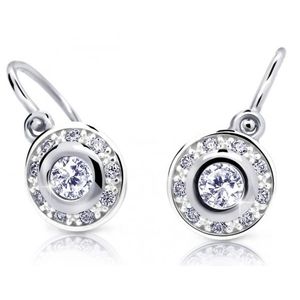 Cutie Jewellery Třpytivé dětské náušnice z bílého zlata C2400-10-X-2 bílá obraz