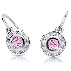 Cutie Jewellery Třpytivé dětské náušnice z bílého zlata C2400-10-X-2 růžová obraz