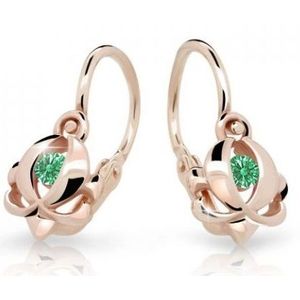 Cutie Jewellery Dětské náušnice z růžového zlata C2218-10-X-4 zelená obraz