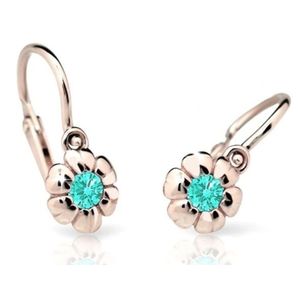 Cutie Jewellery Dětské náušnice z růžového zlata C2151-10-X-4 světle zelená obraz