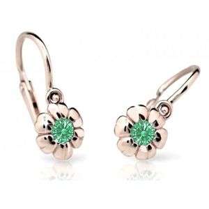 Cutie Jewellery Dětské náušnice z růžového zlata C2151-10-X-4 zelená obraz