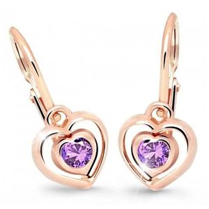 Cutie Jewellery Dětské srdíčkové náušnice C2752-10-X-4 fialová obraz