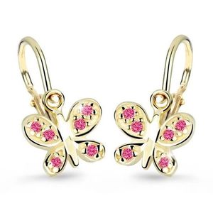 Cutie Jewellery Zlaté dětské náušnice C2748-10-X-1 fuchsiová obraz