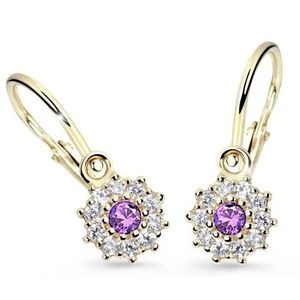 Cutie Jewellery Zlaté dětské náušnice C2749-10-X-1 fialová obraz