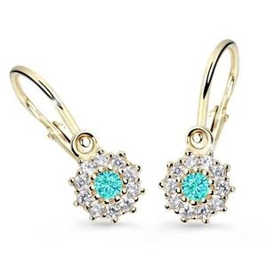 Cutie Jewellery Zlaté dětské náušnice C2749-10-X-1 světle zelená obraz