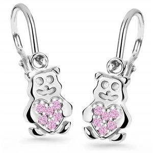 Cutie Jewellery Dětské náušnice z bílého zlata Medvídci C2751-10-X-2 růžová obraz