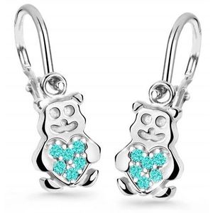 Cutie Jewellery Dětské náušnice z bílého zlata Medvídci C2751-10-X-2 světle zelená obraz