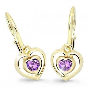 Cutie Jewellery Dětské srdíčkové náušnice C2752-10-X-1 fialová obraz