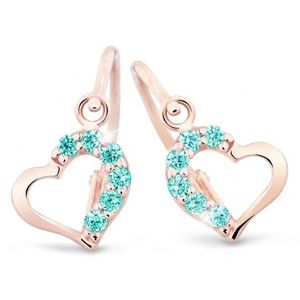 Cutie Jewellery Něžné dětské náušnice z růžového zlata C2757-10-X-4 světle zelená obraz