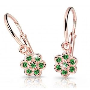 Cutie Jewellery Dětské náušnice z růžového zlata C2746-10-X-4 zelená obraz