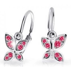 Cutie Jewellery Dětské náušnice z bílého zlata Motýlci C2259-10-X-2 fuchsiová obraz