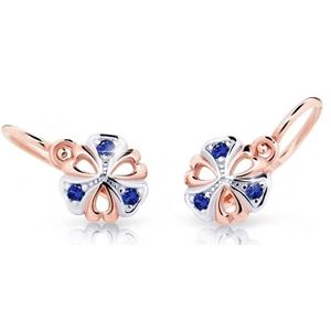 Cutie Jewellery Dětské bicolor náušnice z růžového zlata C2230-10-X-4 modrá obraz