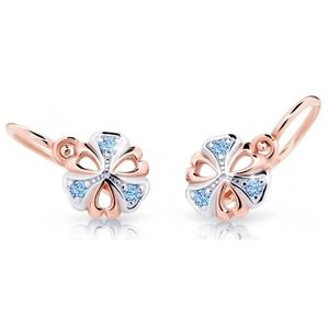 Cutie Jewellery Dětské bicolor náušnice z růžového zlata C2230-10-X-4 světle modrá obraz