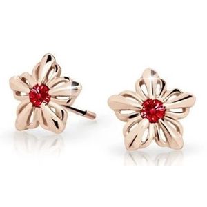 Cutie Jewellery Dětské kytičkové náušnice z růžového zlata C2238-30-X-4 červená obraz