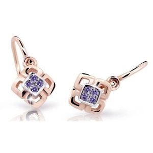 Cutie Jewellery Dětské bicolor náušnice z růžového zlata C2240-10-X-4 fialová obraz