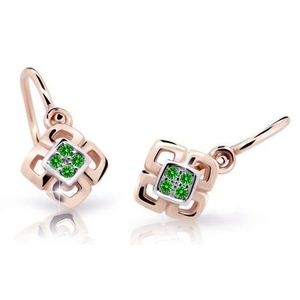 Cutie Jewellery Dětské bicolor náušnice z růžového zlata C2240-10-X-4 zelená obraz