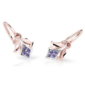 Cutie Jewellery Dětské náušnice z růžového zlata C2220-10-X-4 fialová obraz