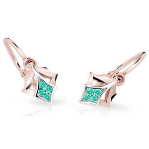 Cutie Jewellery Dětské náušnice z růžového zlata C2220-10-X-4 světle zelená obraz