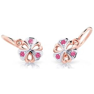 Cutie Jewellery Dětské bicolor náušnice z růžového zlata C2230-10-X-4 fuchsiová obraz