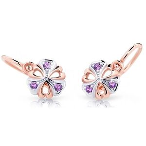 Cutie Jewellery Dětské bicolor náušnice z růžového zlata C2230-10-X-4 fialová obraz