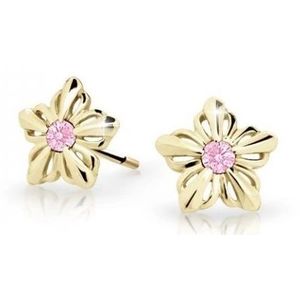 Cutie Jewellery Dětské kytičkové náušnice ze žlutého zlata C2238-30-X-1 růžová obraz