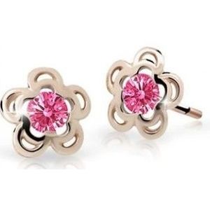 Cutie Jewellery Půvabné dětské náušnice z růžového zlata C2204-30-X-4 fuchsiová obraz