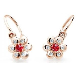 Cutie Jewellery Kytičkové dětské náušnice z růžového zlata C2247-10-X-4 červená obraz