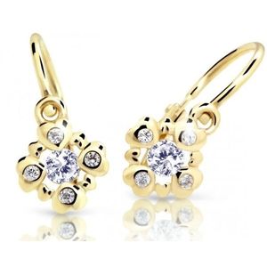 Cutie Jewellery Třpytivé dětské náušnice ze žlutého zlata C2253-10-X-1 bílá obraz