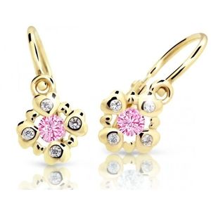 Cutie Jewellery Třpytivé dětské náušnice ze žlutého zlata C2253-10-X-1 růžová obraz