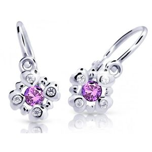 Cutie Jewellery Třpytivé dětské náušnice z bílého zlata C2253-10-X-2 fialová obraz