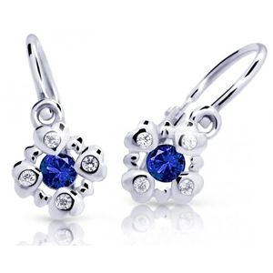 Cutie Jewellery Třpytivé dětské náušnice z bílého zlata C2253-10-X-2 modrá obraz