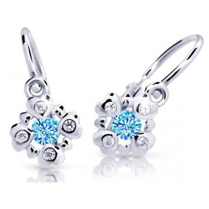 Cutie Jewellery Třpytivé dětské náušnice z bílého zlata C2253-10-X-2 světle modrá obraz