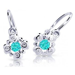 Cutie Jewellery Třpytivé dětské náušnice z bílého zlata C2253-10-X-2 světle zelená obraz