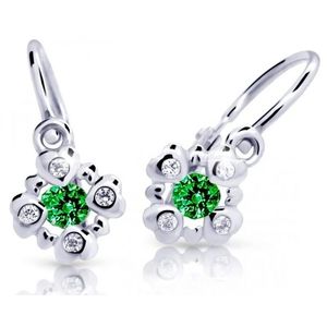 Cutie Jewellery Třpytivé dětské náušnice z bílého zlata C2253-10-X-2 zelená obraz