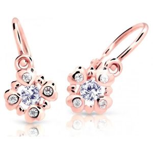 Cutie Jewellery Třpytivé dětské náušnice z růžového zlata C2253-10-X-4 bílá obraz