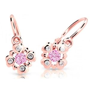 Cutie Jewellery Třpytivé dětské náušnice z růžového zlata C2253-10-X-4 růžová obraz